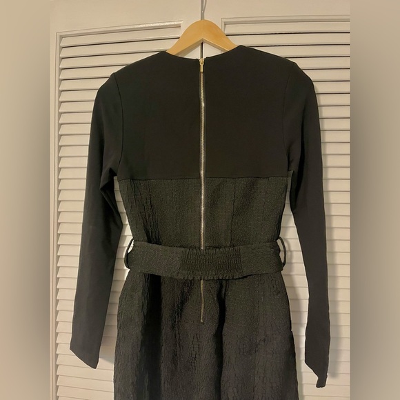 bebe Black knee-length sheath long-sleeved bodycon snake print cocktail dress - Picture 10 of 12